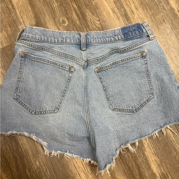 Abercrombie & Fitch Light Blue Jean Shorts Curve Love - Picture 3 of 5